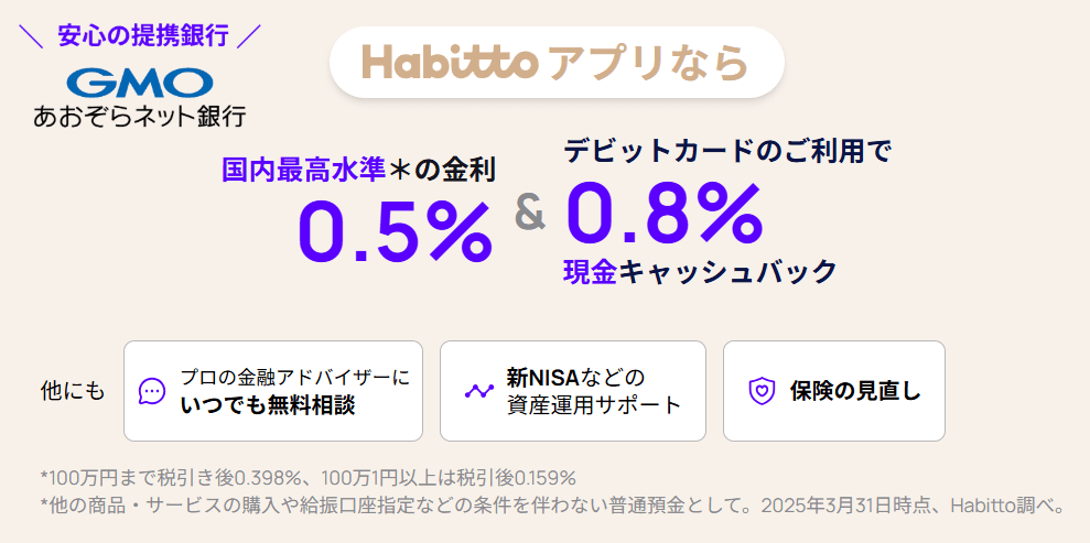 GMOあおぞら銀行xHabitto(ハビト)バナー